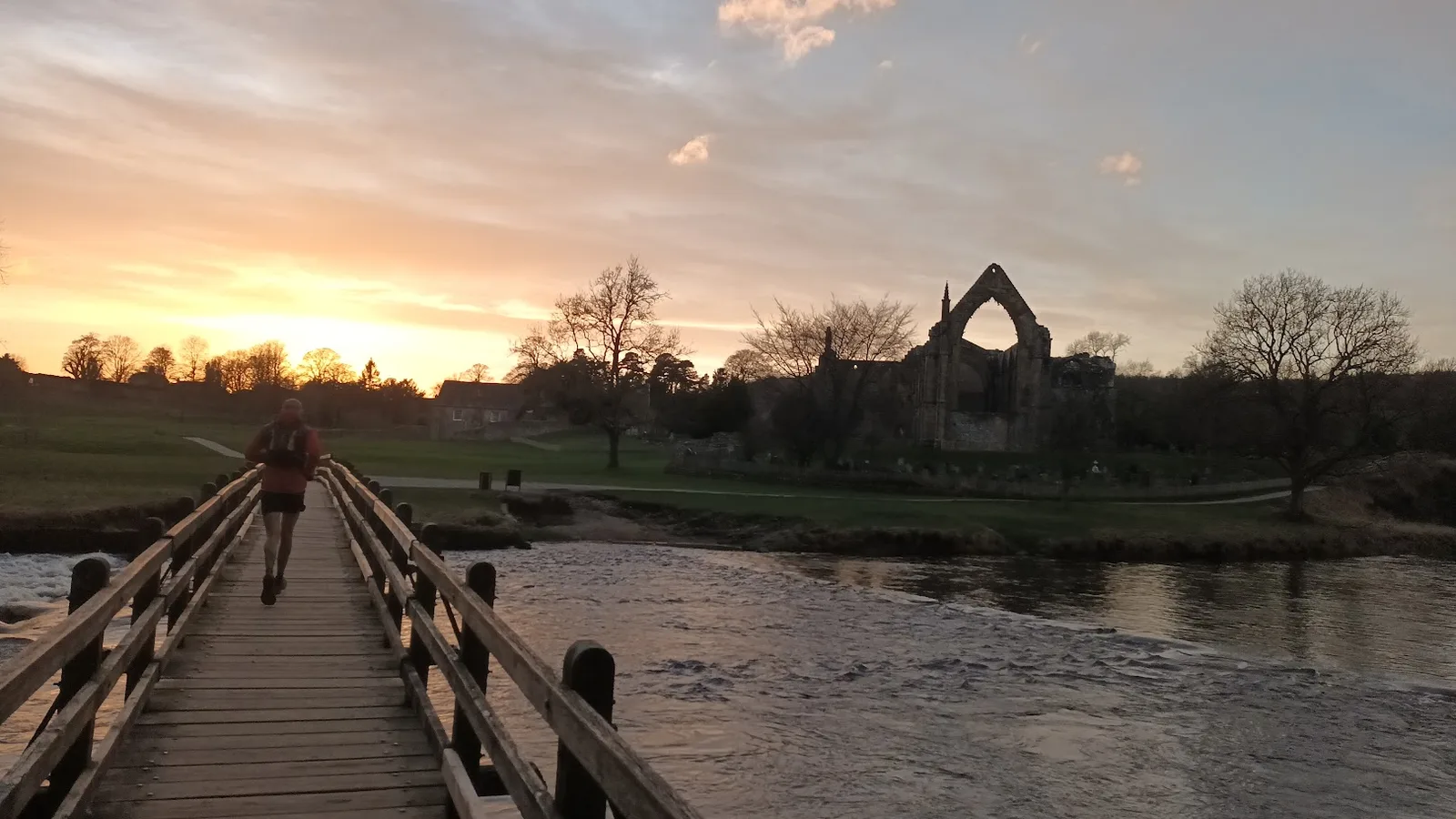 Riverside and priory ruins at Bolton Abbey