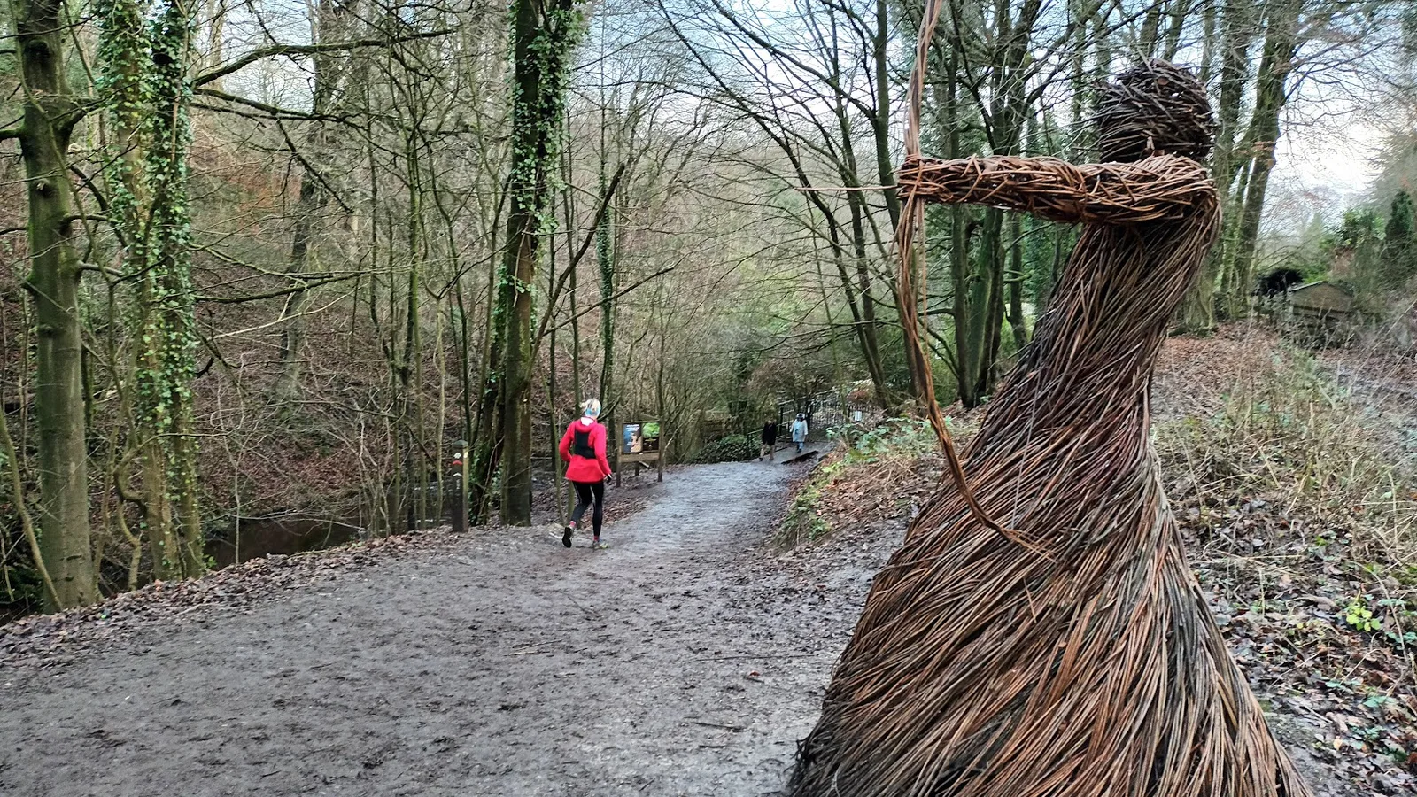 Maintained park and woodland paths at Aireville Park, Skipton — flat, firm ground five minutes from the train station